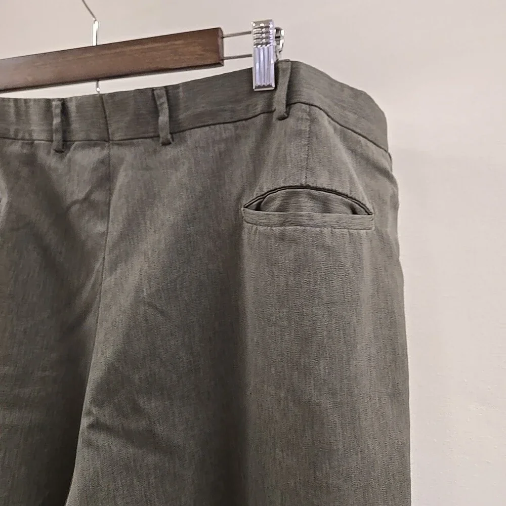 Farah Mens Tan 100% Polyester Pleated Front Dress Pants 44Wx30L